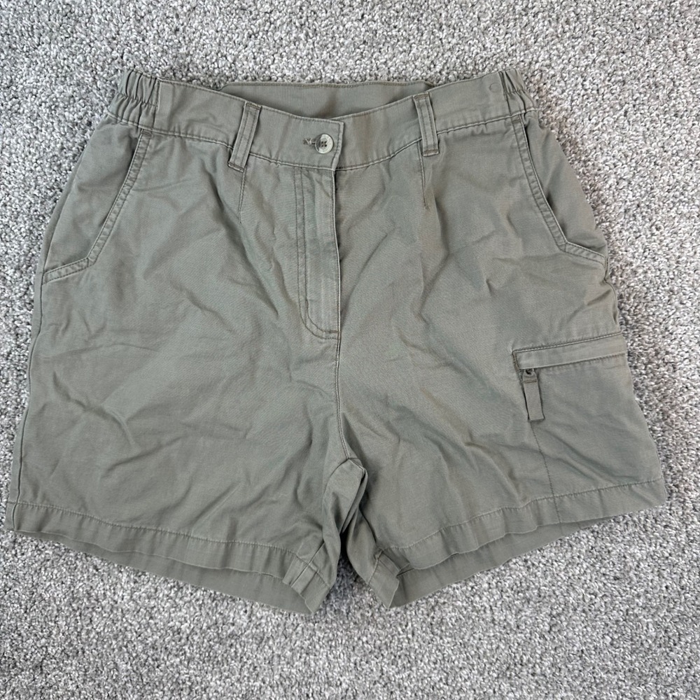 Woolrich Womens Size 6 Olive Green Cotton Canvas Cargo Utility Hiking Shorts